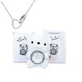 Urso Rotativo com Colar Dois Corações