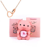 Urso Rotativo com Colar Dois Corações
