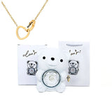 Urso Rotativo com Colar Dois Corações