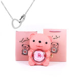 Urso Rotativo com Colar Dois Corações
